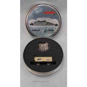 Märklin Modellbahntreff 1999 Göppingen, 140 Jahre Märklin, (Altbaugüterwagen mit Bremserhaus, bunte wechselseitige Motivbedruckung in speziell