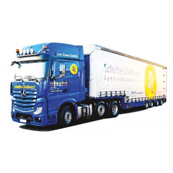 Mercedes-Benz Actros2 Giga./Aerop., Jumbo-Gardinen-Koffersattelzug, Schulte-Lindhorst