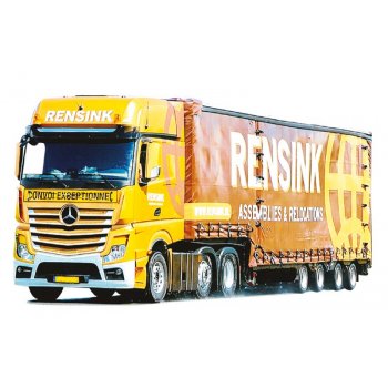 Mercedes-Benz Actros2 Giga./Aerop., Jumbo-Gardinen-Koffersattelzug, RENSINK