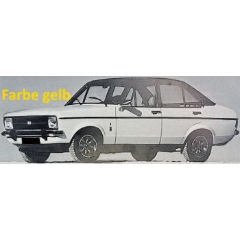 Ford Escort 4-türig, gelb, Baujahr 1975