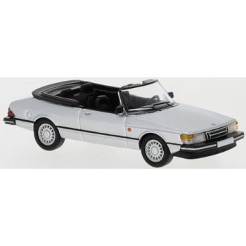 Saab 900 Cabriolet offen, silber, Baujahr 1986, von PCX