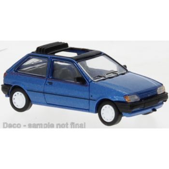 Ford Fiesta MK III, Calypso, mit offenem Schiebedach, blau metallic, Baujahr 1989, PCX