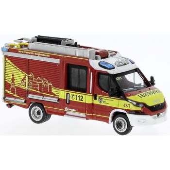 Iveco Magirus Daily MLF, Feuerwehr Burghausen - Bayern, rot mit gelbem Design, Baujahr 2021, PCX