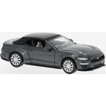 Ford Mustang VI Cabriolet dunkelgrau mit geschlossenem schwarzem Verdeck, Baujahr 2020, von PCX