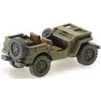Jeep W mit Reserverad, Windschutzscheibe unten, dekoriert