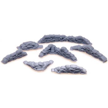 Sandsäcke, Barrikaden, 7 Stück, grau, unlackiert