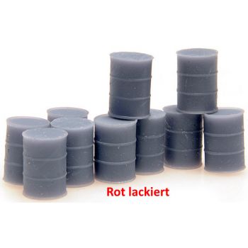 Ölfässer 120 Liter, 10 Stück, rot