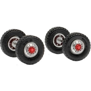 Radsatz Straßenreifen 12.00 x 20 mit Stahlfelgen und Trittkranz für Vorderachsen Scania LB 75, Inhalt 2 Achsen