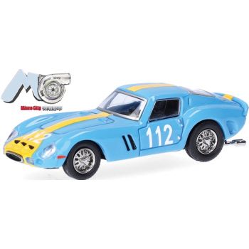Ferrari 250 GTO blau mit gelbem Streifen No. 112, (MicroCity 87)