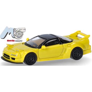 Honda NSX mit austauschbaren Scheinwerfern, gelb mit schwarzem Dach, (MicroCity 87)