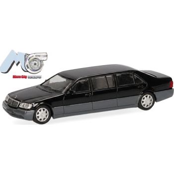 Mercedes-Benz S600 Pullmann, schwarz/silber, (MicroCity 87)