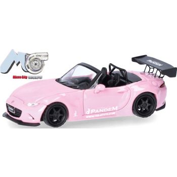Mazda MX-5 Rocket Bunny mit Heckspoiler, rosa, (MicroCity 87)