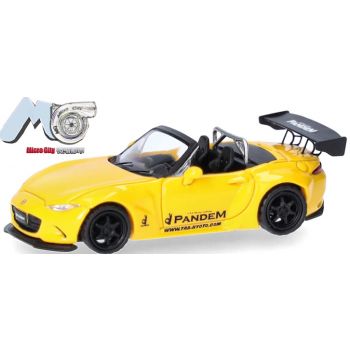 Mazda MX-5 Rocket Bunny mit Heckspoiler, gelb, (MicroCity 87)