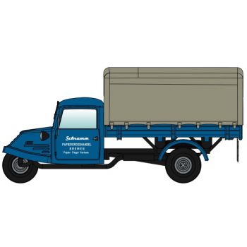 Goliath Dreirad GD 750, Pritsche mit Plane, Papiergroßhandel Schramm, Bremen