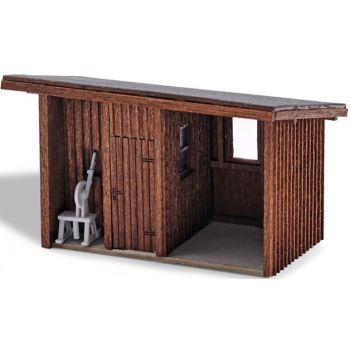 Kleinbahnhof, Haltepunkt, Bausatz aus echtem Holz, Größe 37 x 26 x 25 mm, Spur TT