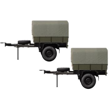 Anhänger HL 10 Hochpritsche mit Plane, Militär, neutral, (2 Stück)