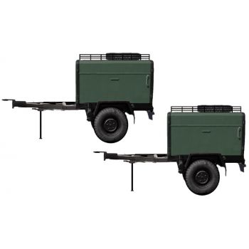 Anhänger HL 10 Kasten mit Dachträger, Militär - neutral, (2 Stück)