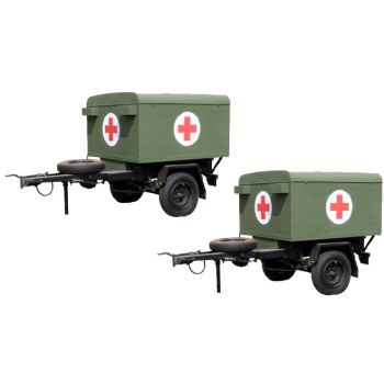 Anhänger TPE FSA Kasten, Militär Sankra - Rotes Kreuz, (2 Stück)