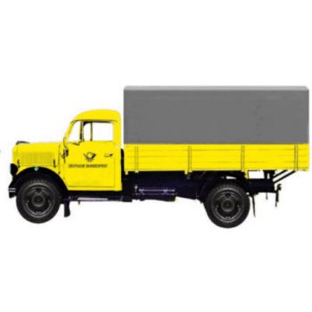 Borgward B 1250 LKW Hochpritsche mit Plane, Deutsche Bundespost, gelb