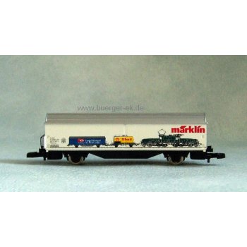 märklin (Schweiz, Abb. eine Seite Schweizer Krokodil mit Güterwagen, andere Seite Re 4/4 mit Personenwagen), (Schiebewandwagen)