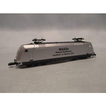 E-Lok BR 101 silber, Märklin Presse-Konferenz Frankfurt, 16.Oktober 2001, Sonderlok Pressekonferenz, verpackt in Holzkiste, Excklusivauflage!