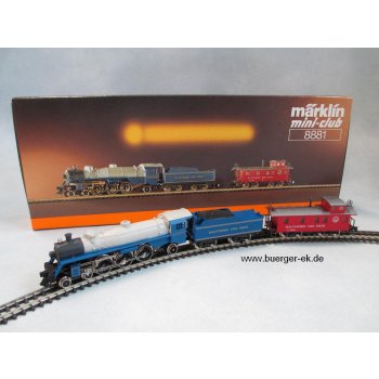 Schlepptenderlok 'Pacific' President mit Caboose der Baltimore & Ohio Gesellschaft, mini-club