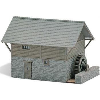 Wassermühle mit Mühlrad, Bausatz, Größe 93 x 60 x 63 mm, Spur TT