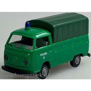 VW T2 Pritsche/Plane der POLIZEI, minzgrün - Plane dunkelgrün