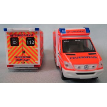 Mercedes-Benz Sprinter '06 RTW Fahrtec mit Frontblitzer, Berufsfeuerwehr Stuttgart (32-fache Bedruckung - sehr aufwendige Gestaltung !)