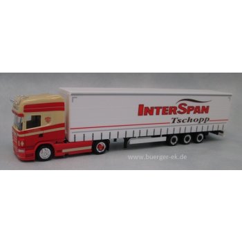 Scania R '09 TL Gardinenplanen-Lowliner-Sattelzug, Interspan-Tschopp, Schweiz