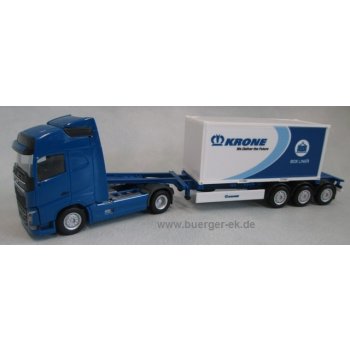 Volvo 13 GL Platten-Containersattelzug, Krone Box Liner