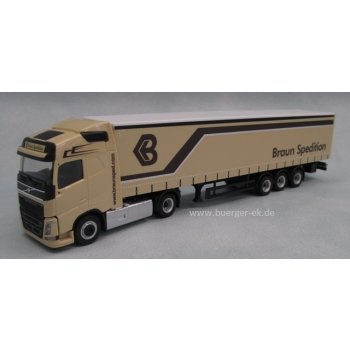 Volvo FH Gl. Gardinenplanen-Sattelzug, Braun Spedition, Österreich