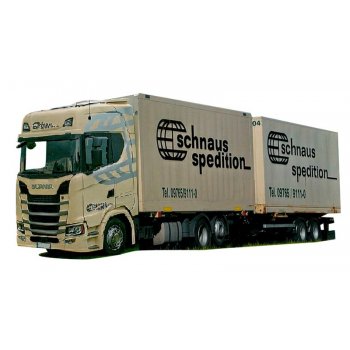 Scania S, Jumbo-Wechselkoffer-Tandemhängerzug, Spedition Schnaus