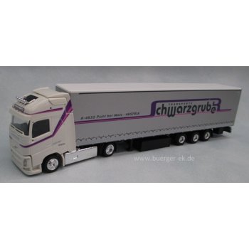 Volvo FH 16 Gl XL 13 Pritsche-/Planen-Lowliner-Sattelzug, Schwarzgruber, Österreich