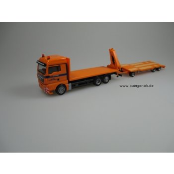 MAN TGX Rungen-Hängerzug mit Kran und Tiefladeanhänger, KVS Schwertransporte, Dresden