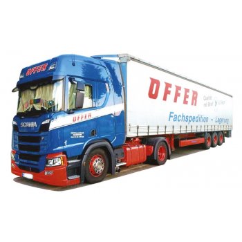 Scania R/Aerop., Gardinen-Koffersattelzug, OFFER Fachspedition - Lagerung