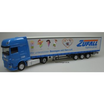 DAF XF SSC Euro 6 Gardinenplanen-Sattelzug, Spedition Zufall logistics group - Wir unterstürzen Bewegen mit Herz e.V.