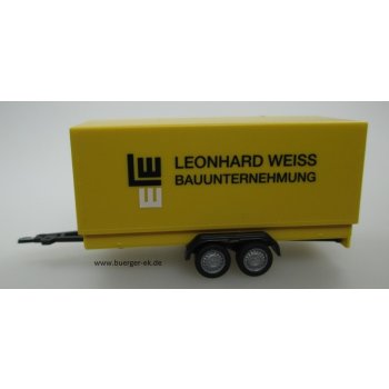 PKW Tandem-Pritsche-/Planenanhänger, Leonhard Weiss Bauunternehmung, Göppingen