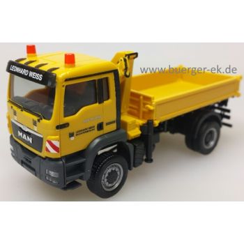 MAN TGS M Baukipper-LKW mit Kran Bauunternehmung Leonhard Weiss, Göppingen