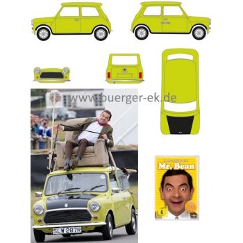 Mini Cooper (Rechtslenker) mit Türriegel, Mr. Bean, grün