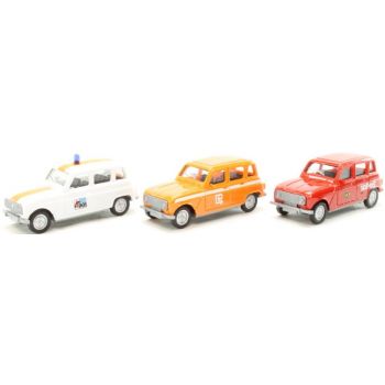 Renault R4 - Seit mit 3 Modellen: POLITIE (Polizei Belgien) - Taxipost - RTT