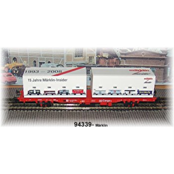15 Jahre Märklin-Insider DB Cargo, Märklin Insider 1993 - 2008, (Containerwagen beladen mit 2 abnehmbaren Containern)