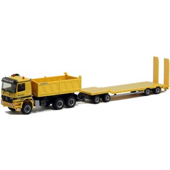 Mercedes-Benz Actros M Meiller-Baukipper mit Goldhofer TU4 Tiefladeanhänger, Leonhard Weiss - Göppingen