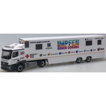 Mercedes-Benz Actros Classidspace Koffer-Sattelzug, DRK - Deutsches Rotes Kreuz Bremen Impfmobil - IMPFEN GEGEN CORONA