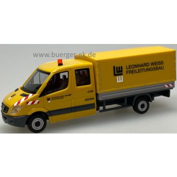 Mercedes-Benz Sprinter Doppelkabine Pritsche/Plane, Leonhard Weiss - Freileitungsbau - 553395, Bauunternehmung Göppingen