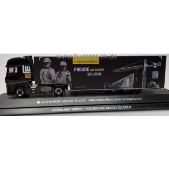 Mercedes-Benz Actros Gigaspace Koffer-Sattelzug, Leonhard Weiss Bauunternehmung Showtruck, Freude am Bauen Erleben, www.leonhard-weiss.team SHA-LW1 PC