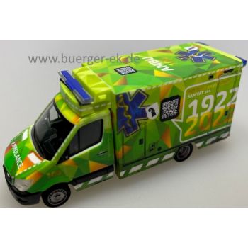 Mercedes-Benz Sprinter 13 RTW Fahrtec, Ambulance Stadt Basel - 100 Joor, 1922 - 2022, Schweiz