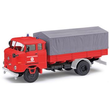 IFA W50 L FP, Pritsche/Plane, Feuerwehr EKOSTAHL, rot, Baujahr 1985