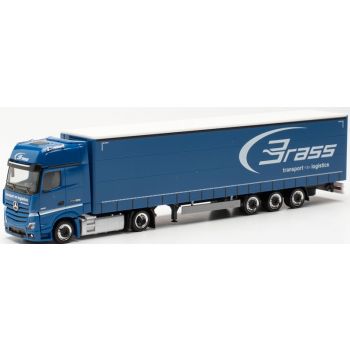 Mercedes-Benz Actros L Giga Gardinenplanen-Sattelzug, Alfons Brass transport logistics, Medebach-Oberschledorn, Nordrhein-Westfalen