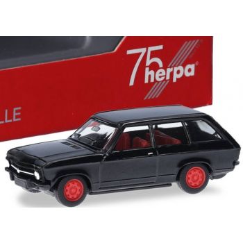 Opel Ascona Voyage, schwarz mit roten Felgen - SpiWa / 75 Jahre Herpa